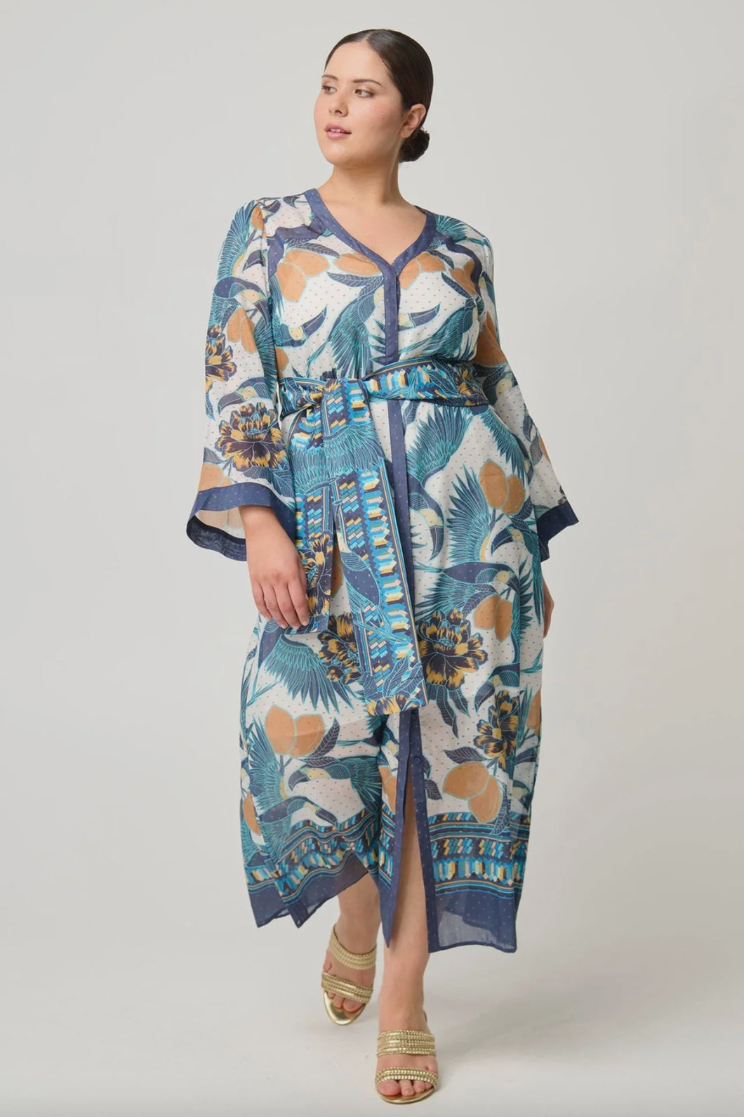 KIMONA COTTON SILK DRESS