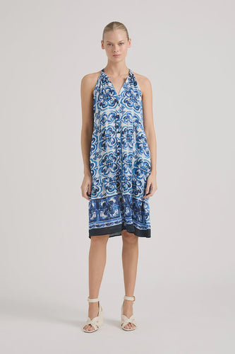 MARG-NAVY SAPHIRE COTTON MIDI